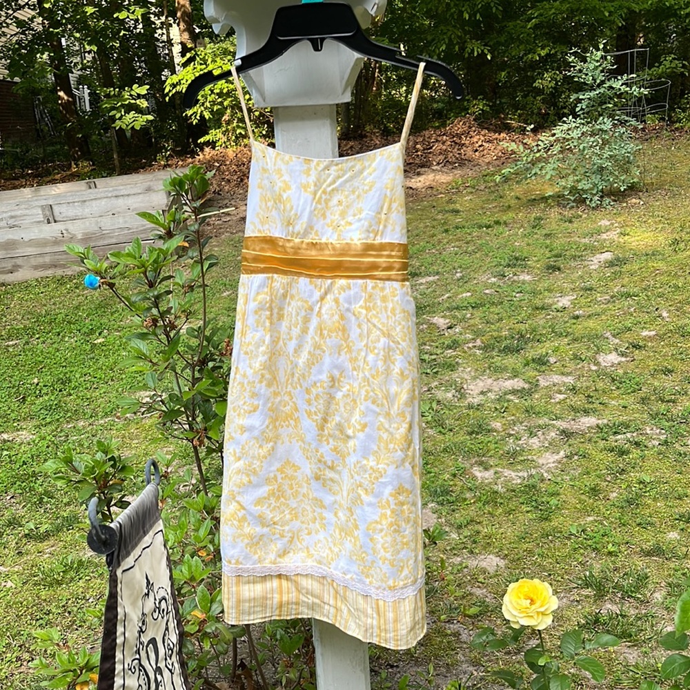 Limited Too girls yellow and white dress
